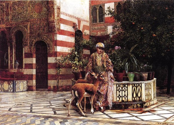 Girl In A Moorish Courtyard