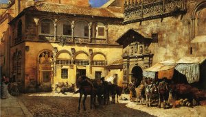 Market Square In Front Of The Sacristy And Doorway Of The Cathedral  Granada