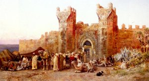 The Departure Of A Caravan From The Gate Of Shelah  Morocco